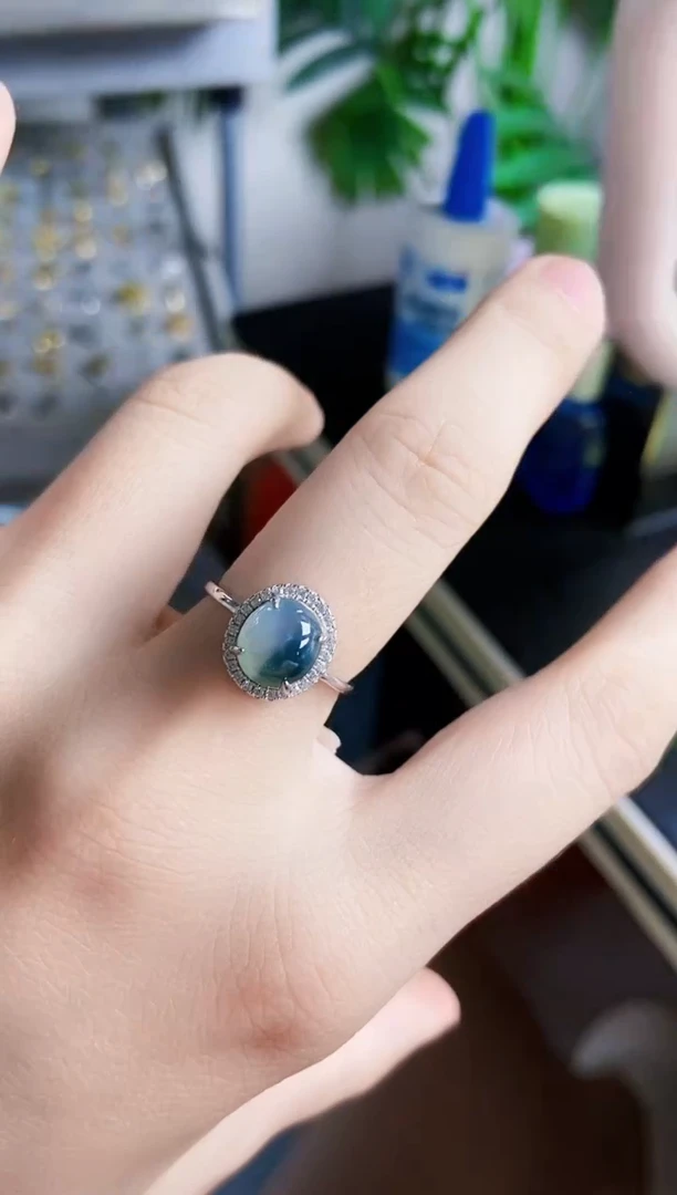 翡翠戒指银S925镶嵌321