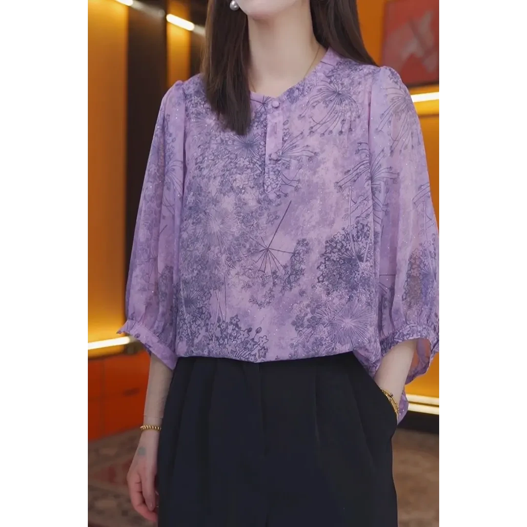 【高品质】新款紫气东来设计师遮肉显瘦衬衣