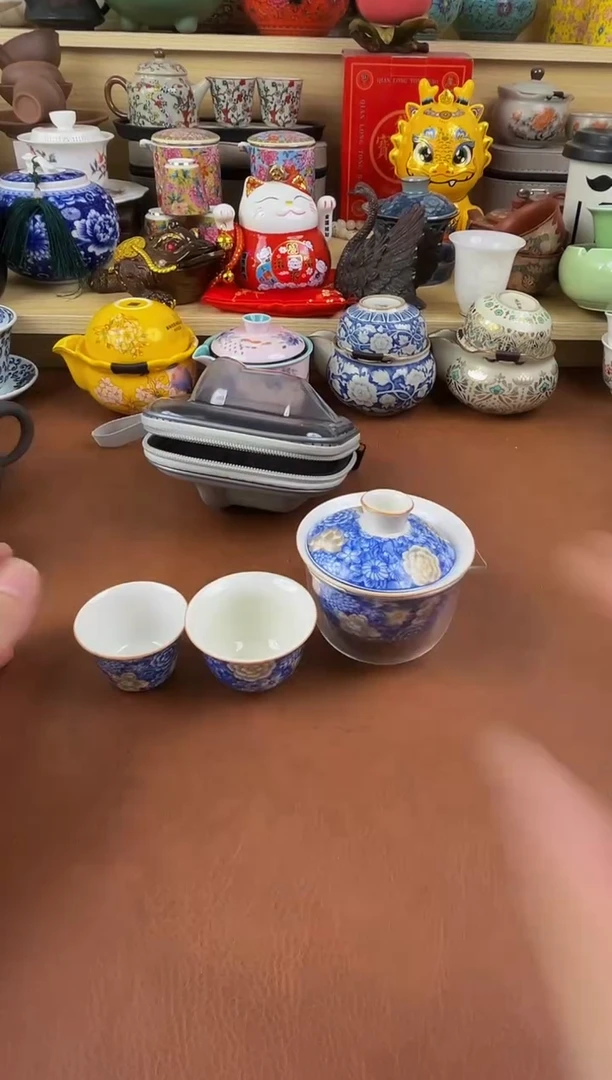 陶瓷茶具摆件旅行套组