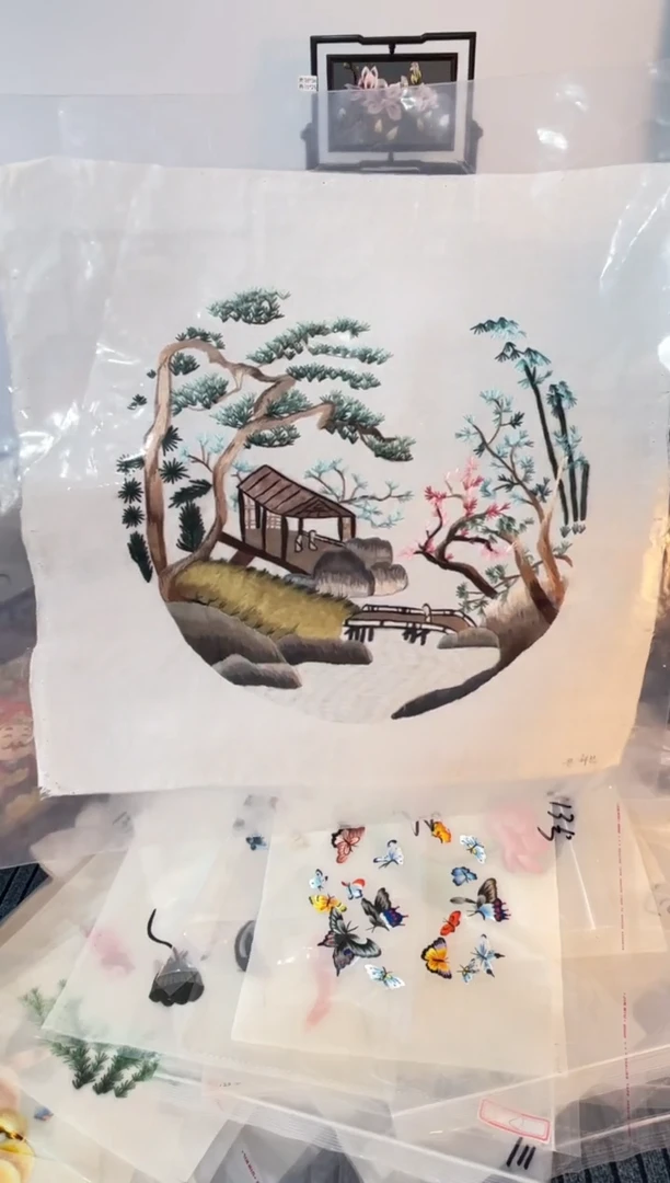 织绣纯手工苏绣双面绣绣布58