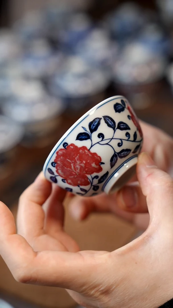 釉里红花杯11111111