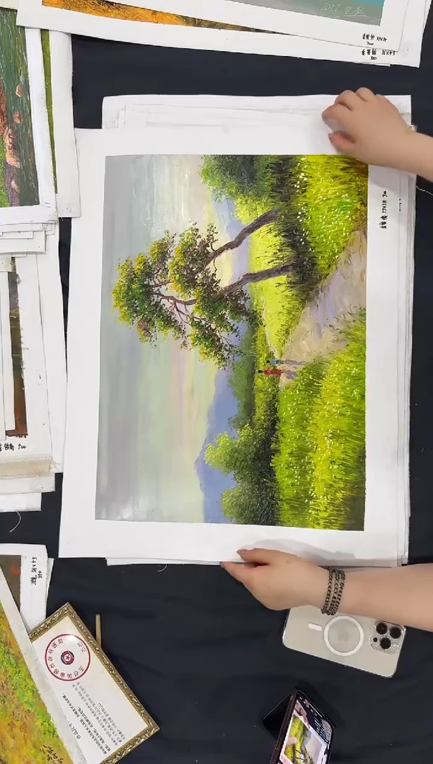 油画【原创·保真·带证书】朝鲜画家纯手绘油画--顺丰包邮--