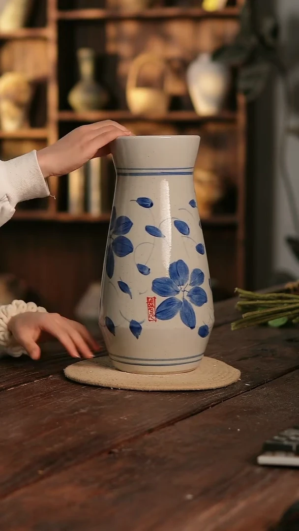 摆件 10-378 陶瓷花器高33口径12