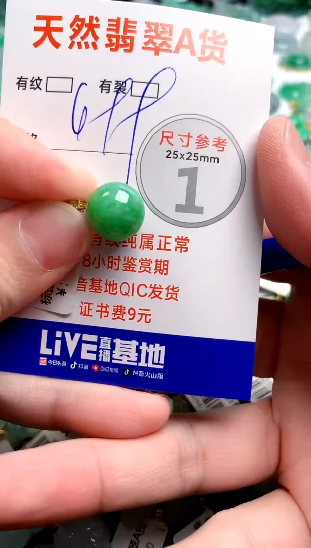 翡翠18K金镶嵌颈饰0916791035
