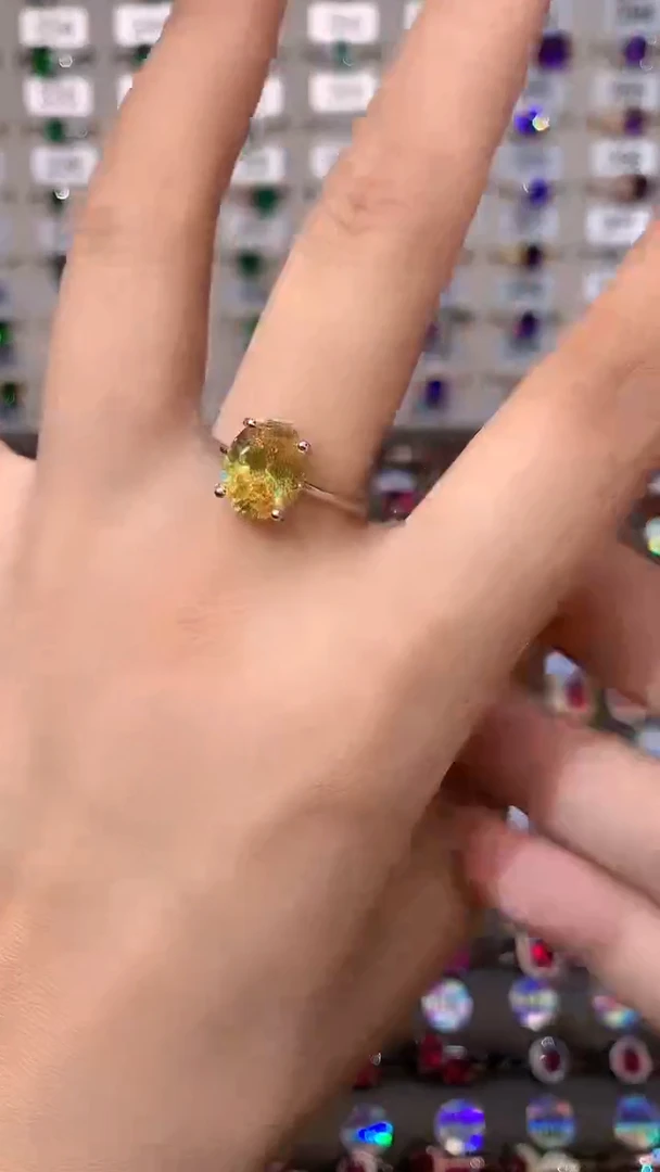 水晶戒指银S925镶嵌810银