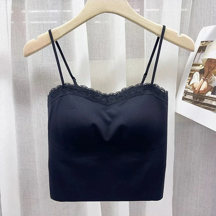 极简基础款百搭聚拢防走光美背蕾丝无痕无钢圈打底吊带背心女1383