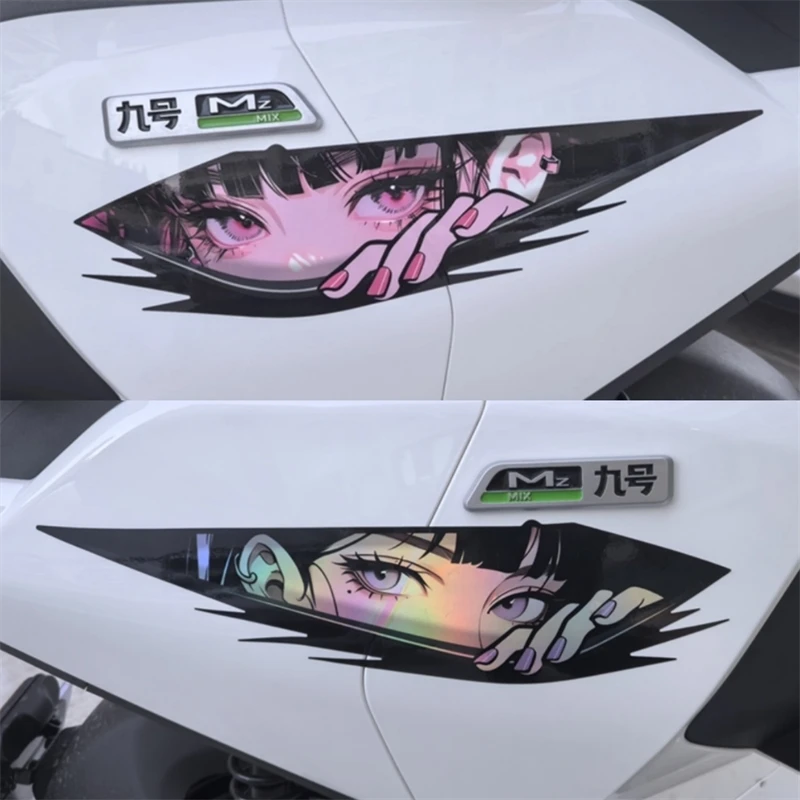 适用九号M95c85cN90E100NzMzMIX遮挡划痕动漫眼睛二次元防水贴纸