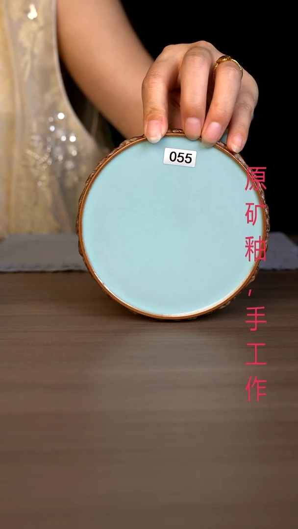 杯055号天青重工壶承不开片微微不完美