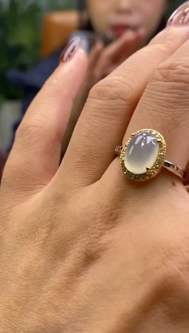 颈饰银S925镶嵌翡翠净货16287