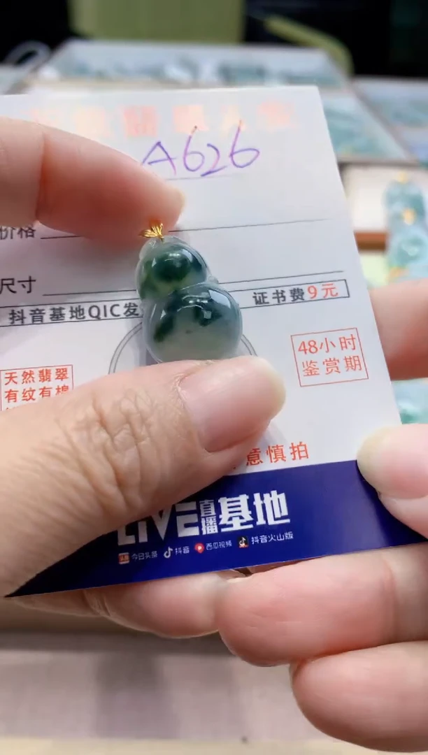颈饰18K金镶嵌翡翠天然缅甸a货翡翠