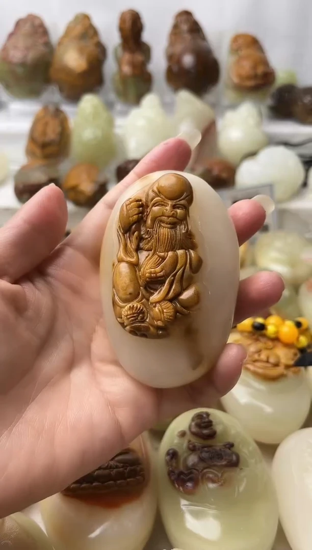 石材天然方解石棉纹正常介意勿拍不退换寿星