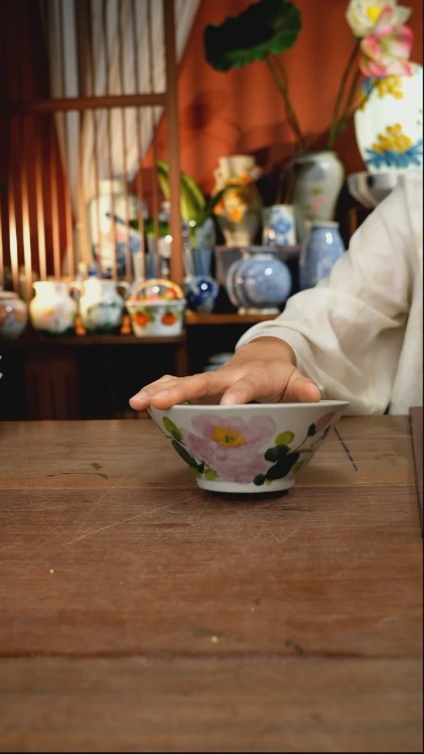 瓷片【简家甄选】景德镇设计师釉下手绘陶瓷餐具