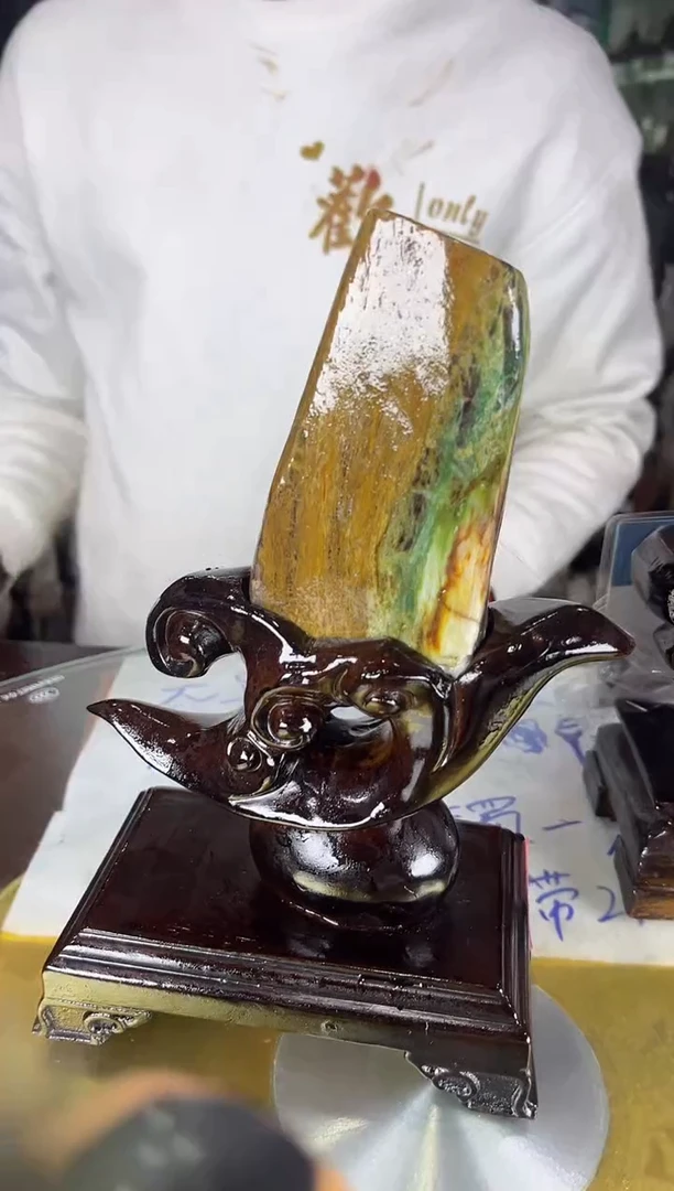 未镶嵌珠宝奇石硅化玉缅甸天然树化玉精品居家摆件