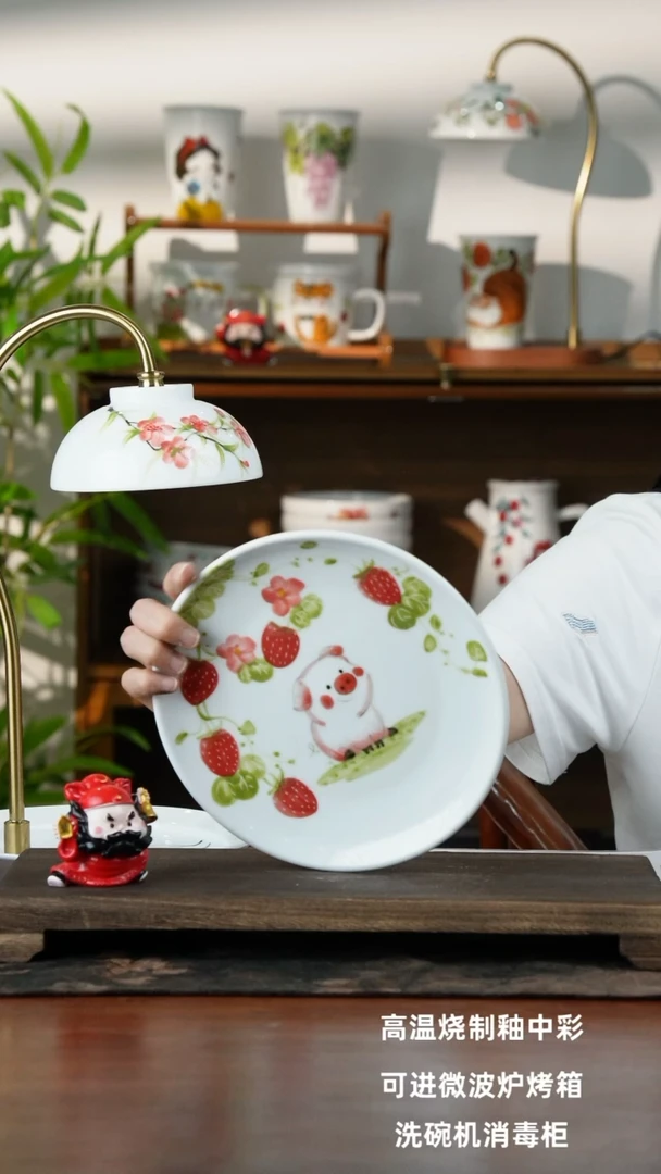 景德镇手绘釉中彩（食品级）平盘