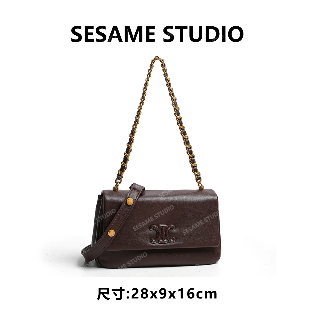 【芝麻集】QYX-98118-可可棕RAIN.CUN休闲时尚百搭腋下女包