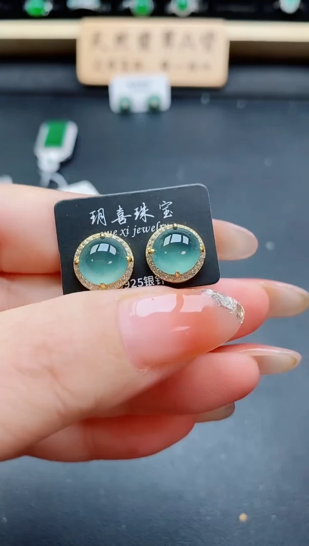 银S925镶嵌戒指翡翠1