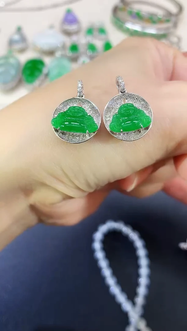 翡翠18K金镶嵌吊坠(不含链)佛公|2980多样性发其一