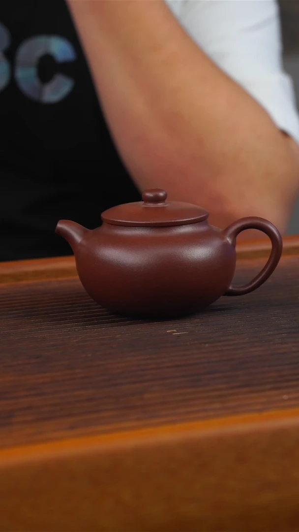 紫砂壶龙血砂柿圆壶