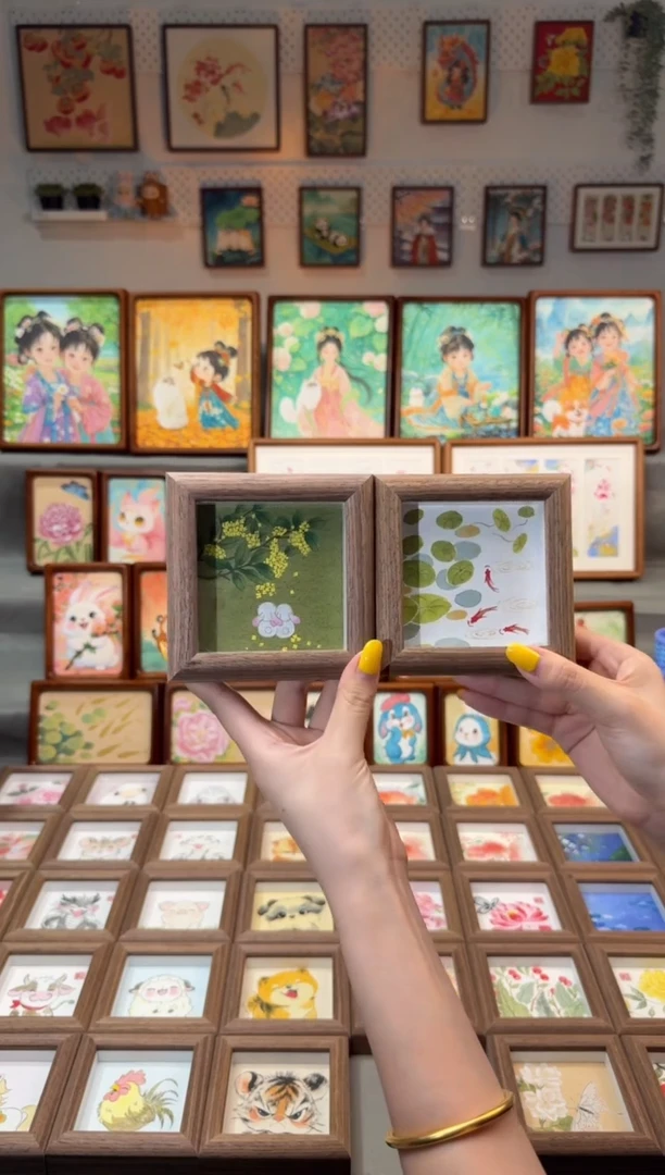 国画金贵小兔 金钱草 一组11