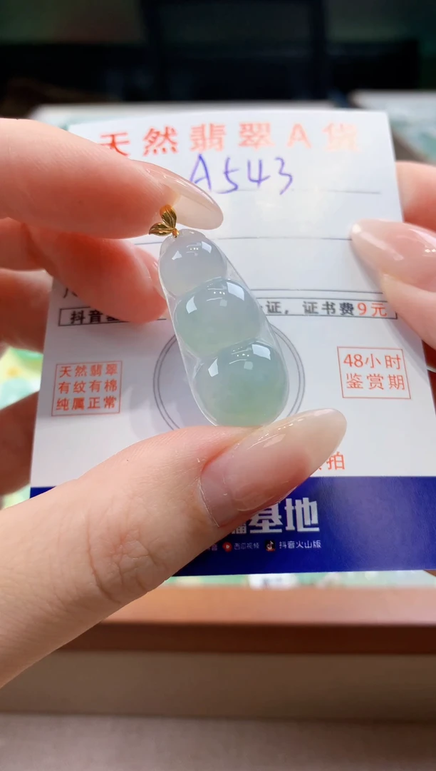 翡翠18K金镶嵌颈饰天然缅甸a货翡翠