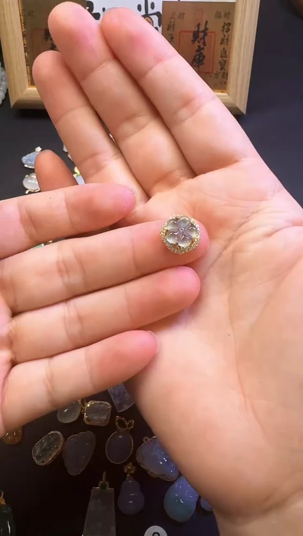 翡翠银S925镶嵌颈饰天然A货翡翠