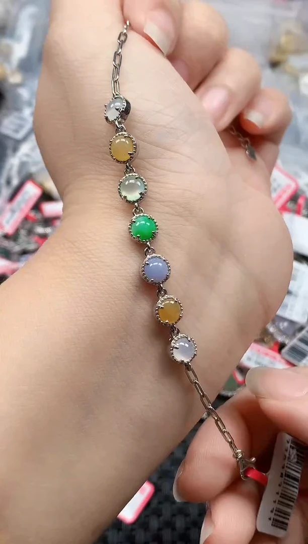 银S925镶嵌戒指翡翠天然A货缅甸翡翠