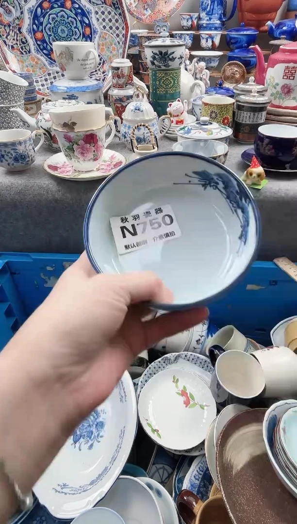 日式子*林默认微瑕千羽瓷器N750