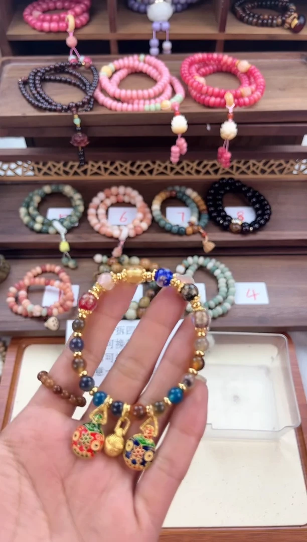 【闪购商品】玛瑙/玉髓手链合金糖心玛瑙单圈手串50