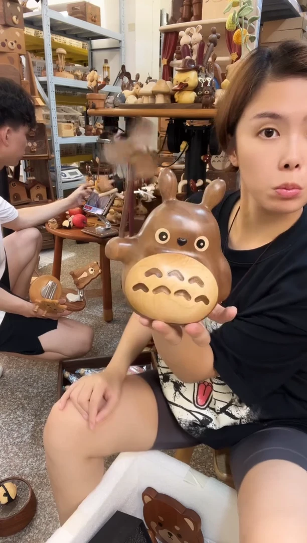 木15cm黑胡桃加大龙猫