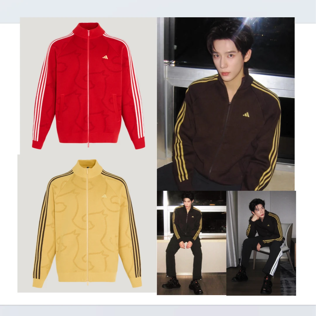 【滔搏联动】Adidas阿迪达斯男女马年新年款三色王安宇同款针织外套
