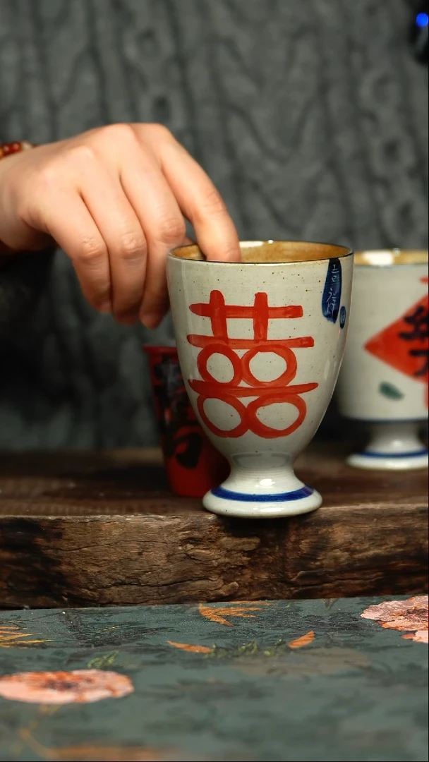 【闪购商品】杯釉下彩手工手绘同款陶器