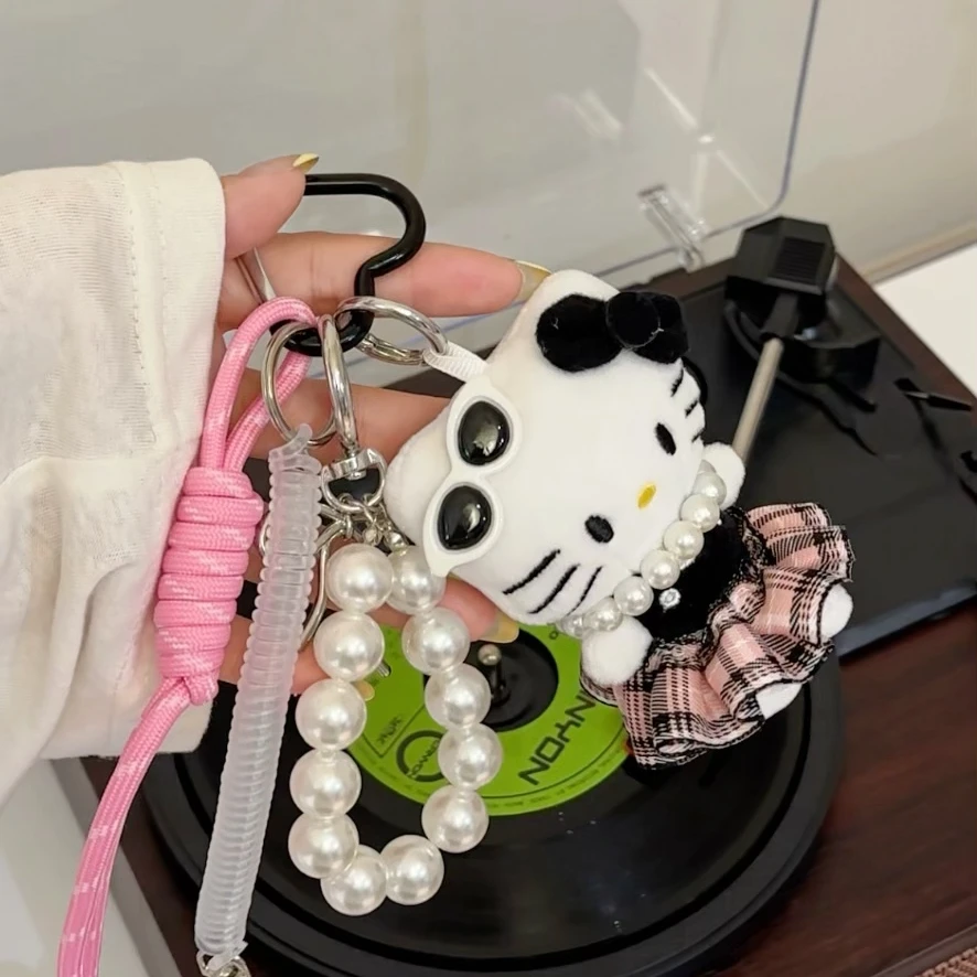 【珍珠粉裙kt猫】sanqimtime小叁七珍珠粉裙kt猫饰品挂件