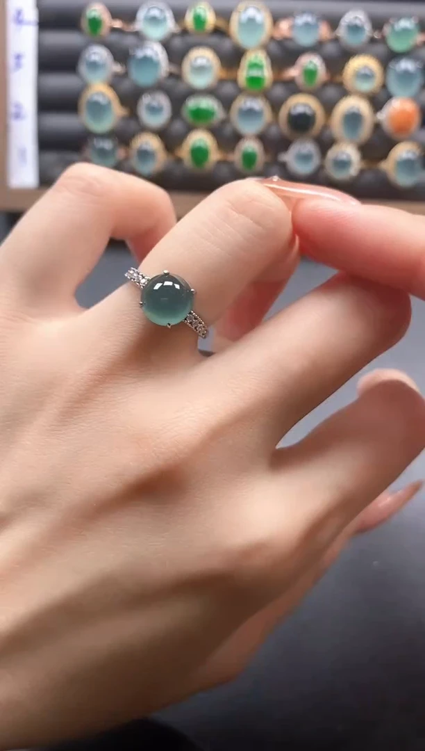 银S925镶嵌戒指翡翠51151