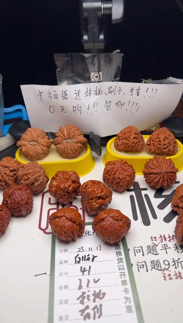 把件文玩核桃核**家文玩核桃白狮子