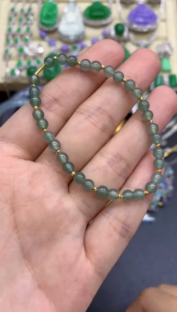 18K金镶嵌手链翡翠178-中国好珍宝