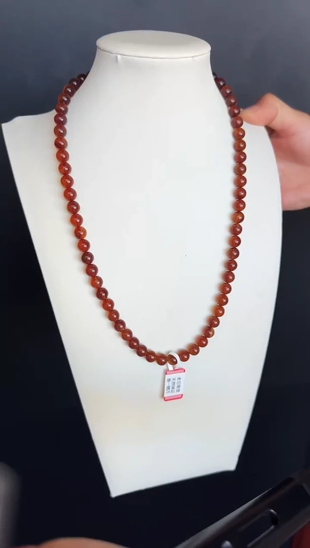 琥珀颈饰未镶嵌#14缅甸琥珀紫罗兰妈妈链8mm