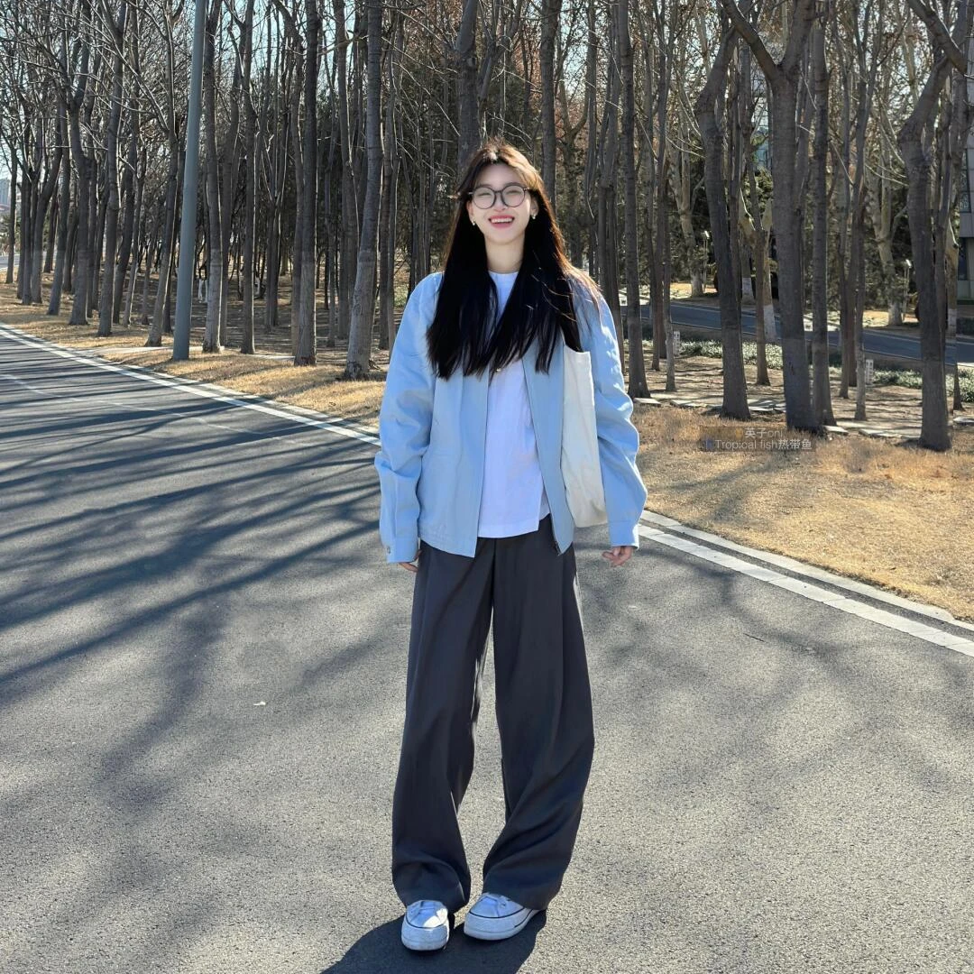 春夏时尚2025时髦新款通勤简约内搭洋气休闲风外套显瘦百搭裤子女