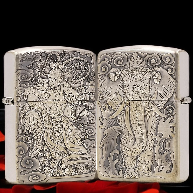 ZIPPO/之宝S925银盔甲【封侯拜相】正品煤油打火机KF-DF