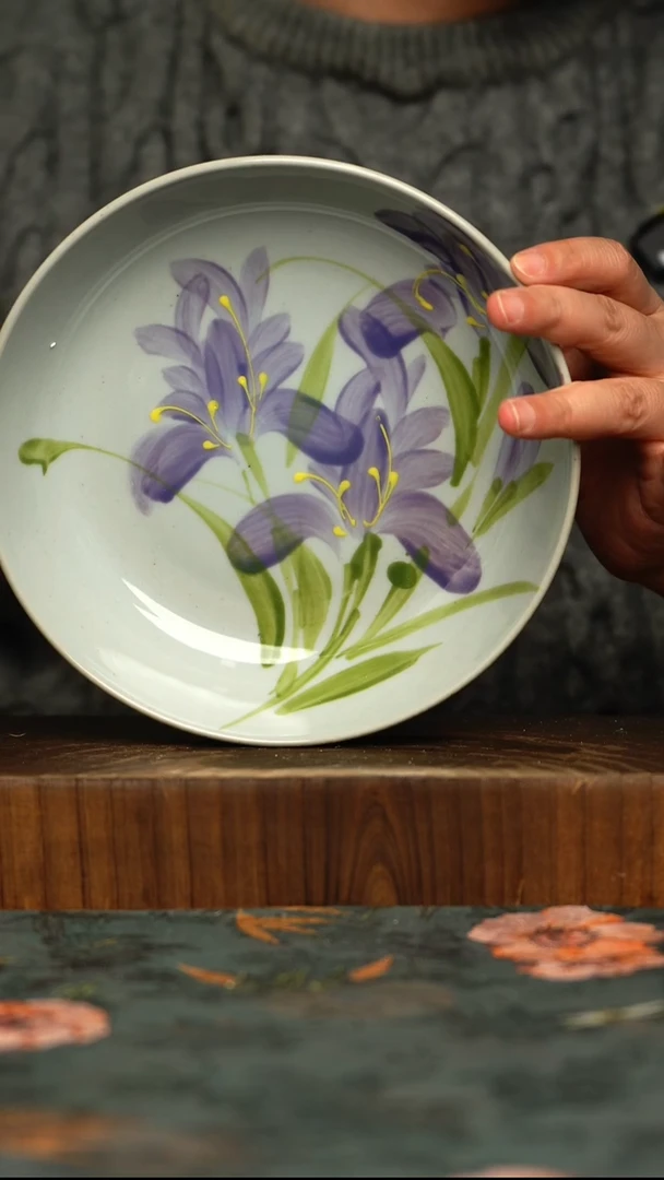 瓷片釉下彩手工手绘同款陶器
