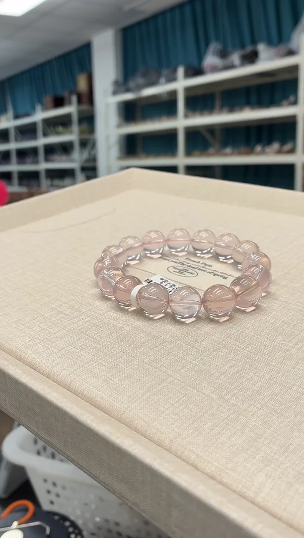 未镶嵌手链水晶粉水晶13m