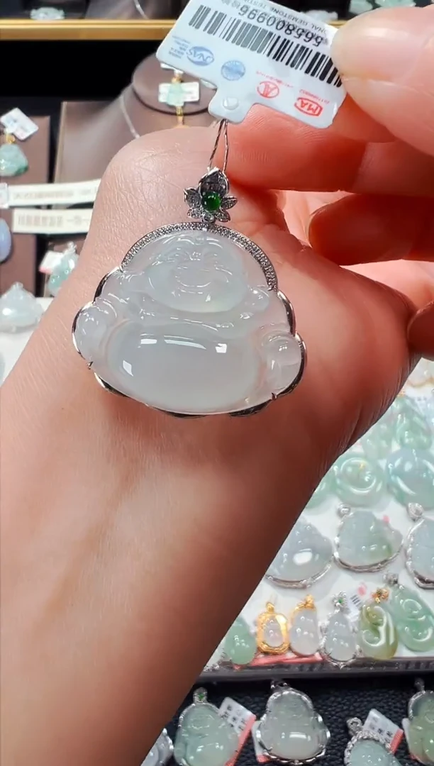 【闪购商品】翡翠吊坠(不含链)18K金镶嵌佛公吊坠996