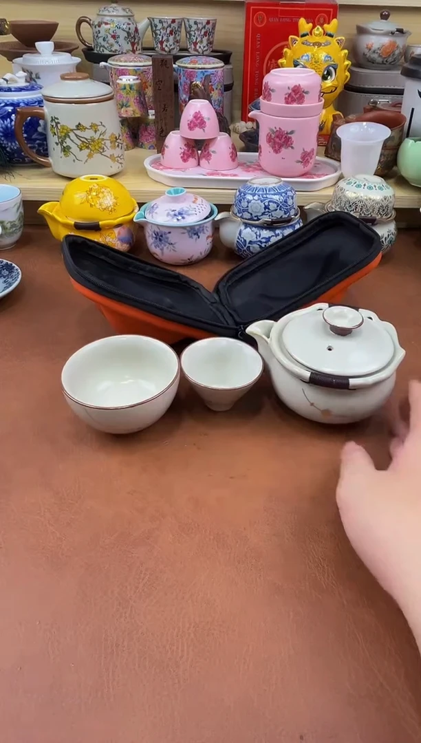 陶瓷茶具摆件旅行套组