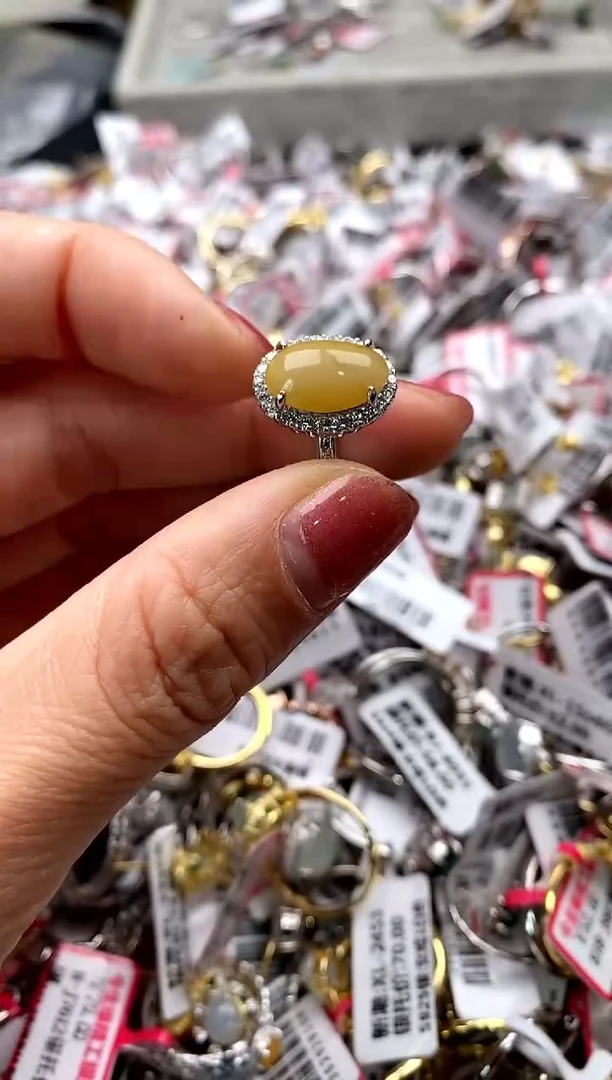 【闪购商品】翡翠戒指银S925镶嵌6666666    8