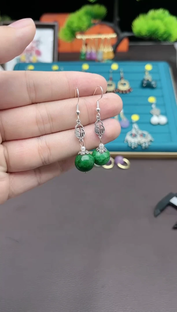 【闪购商品】玛瑙/玉髓耳钉银S925镶嵌308000