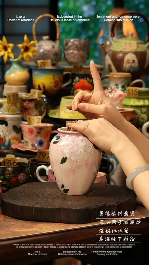 陶瓷景德镇高温釉下彩手工手绘款式