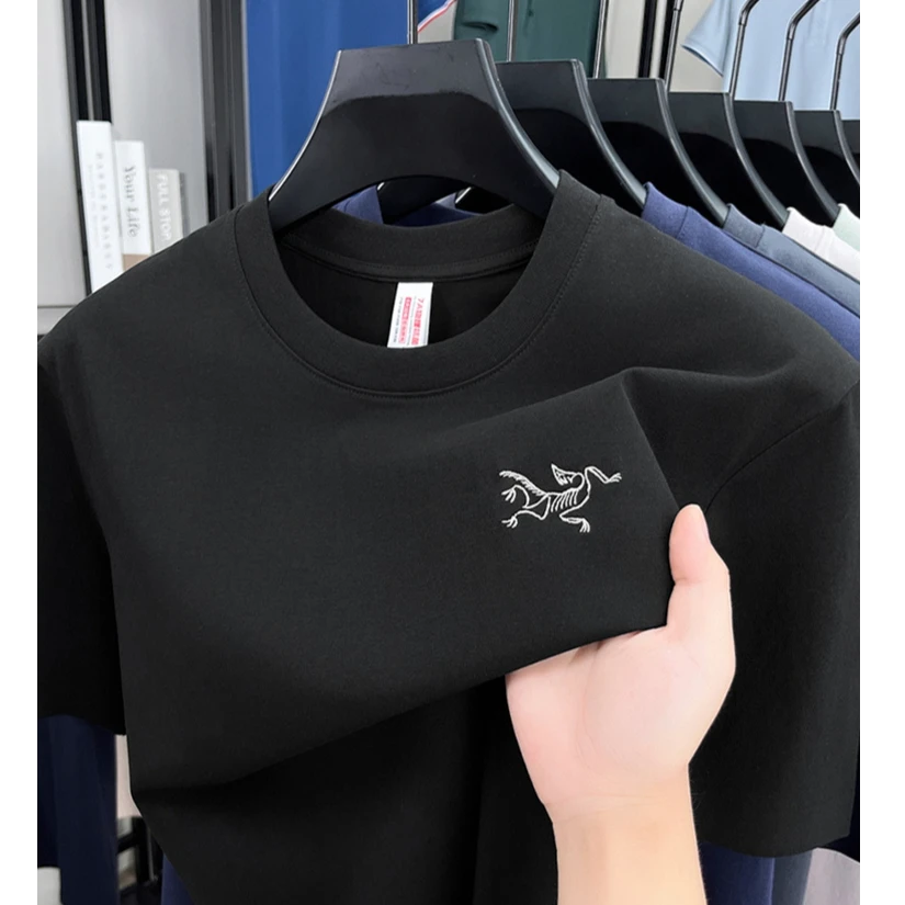 【海外撤柜】正品新款刺绣鸟男士短袖t恤夏季高端圆领100%纯棉T恤奢