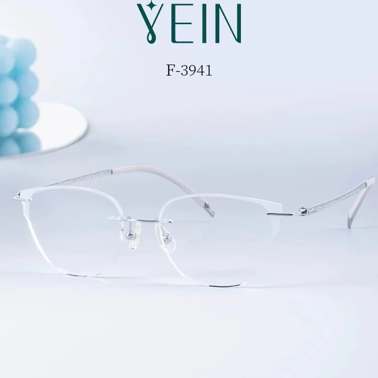 YEIN/魅影凡客生活开槽点墨超轻无框眼镜墨系列F3941