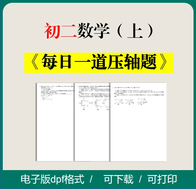 【电子版】初二8年级(上)数学每日一道压轴题含答案共60道左右