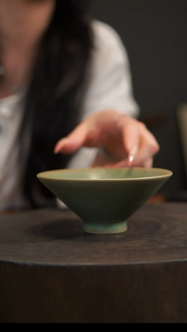 杯子对**歌斗笠杯 汝州原产地  原矿老釉