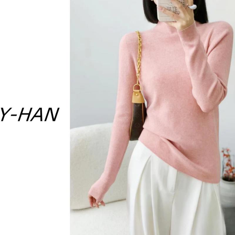 【无缝成衣】秋冬洋气时尚加厚百搭可机洗无缝成衣圆领长袖打底衫